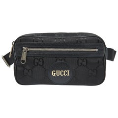 Gucci Black GG Econyl Nylon and Leather Off the Grid Belt Bag