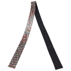 Bvlgari Bandeau de Seda Adornado con Lentejuelas Serpenti Negro