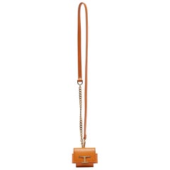 Tod's Orange Leather Timeless Airpods Case with Strap