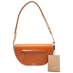 Burberry Pale Orange Leather Small Olympia Shoulder Bag