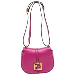 Fendi Pink Leather Small C'Mon Flap Shoulder Bag