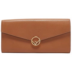 Fendi Brown Leather F is Fendi Continental Wallet