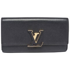 Louis Vuitton Black Taurillon Leather Capucines Wallet