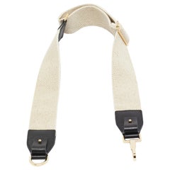 Max Mara Borsa a tracolla in tela e pelle beige/nera
