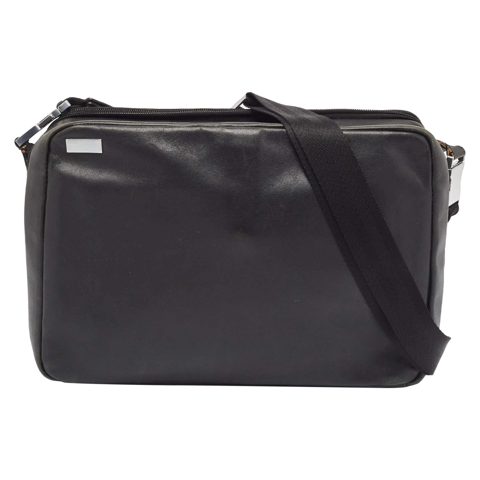 Porsche Design Black Leather Zip Laptop Bag