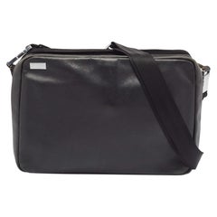 Porsche Design Schwarzes Leder Laptop-Tasche mit Reißverschluss