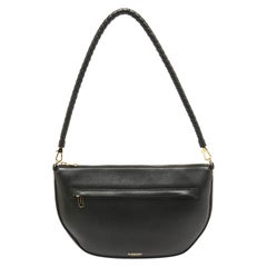 Burberry Black Leather Large Olympia Shoulder Bag