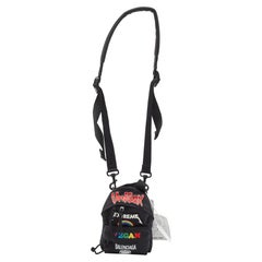 Balenciaga Black Nylon Mini Gamer Patch Backpack Crossbody Bag
