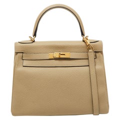 Hermès Trench Togo Leather Gold Finish Kelly Retourne 28 Bag
