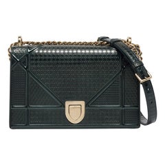 Dior Green Patent Leather Medium Diorama Shoulder Bag