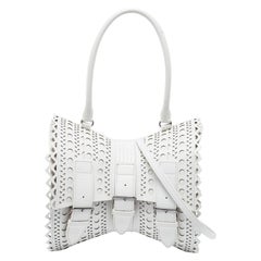 Alaia White Laser Cut Leather Edition 1992 Corset Bag