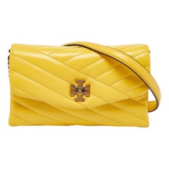 Tory Burch Yellow Leather Kira Crossbody Bag