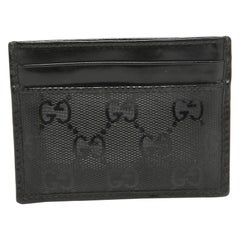 Gucci Black GG Imprime Canvas and Leather Card Holder