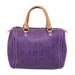 CH Carolina Herrera Borsa Andy Boston in pelle Monogram viola