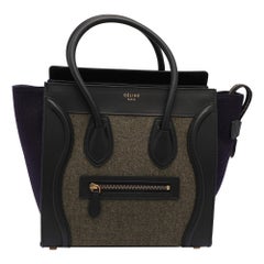 Celine Multicolor Leder und Filz Micro Luggage Tote