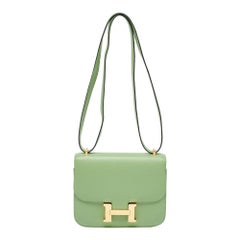 Hermès Pelouse Epsom Leather Gold Finish Constance 18 Bag