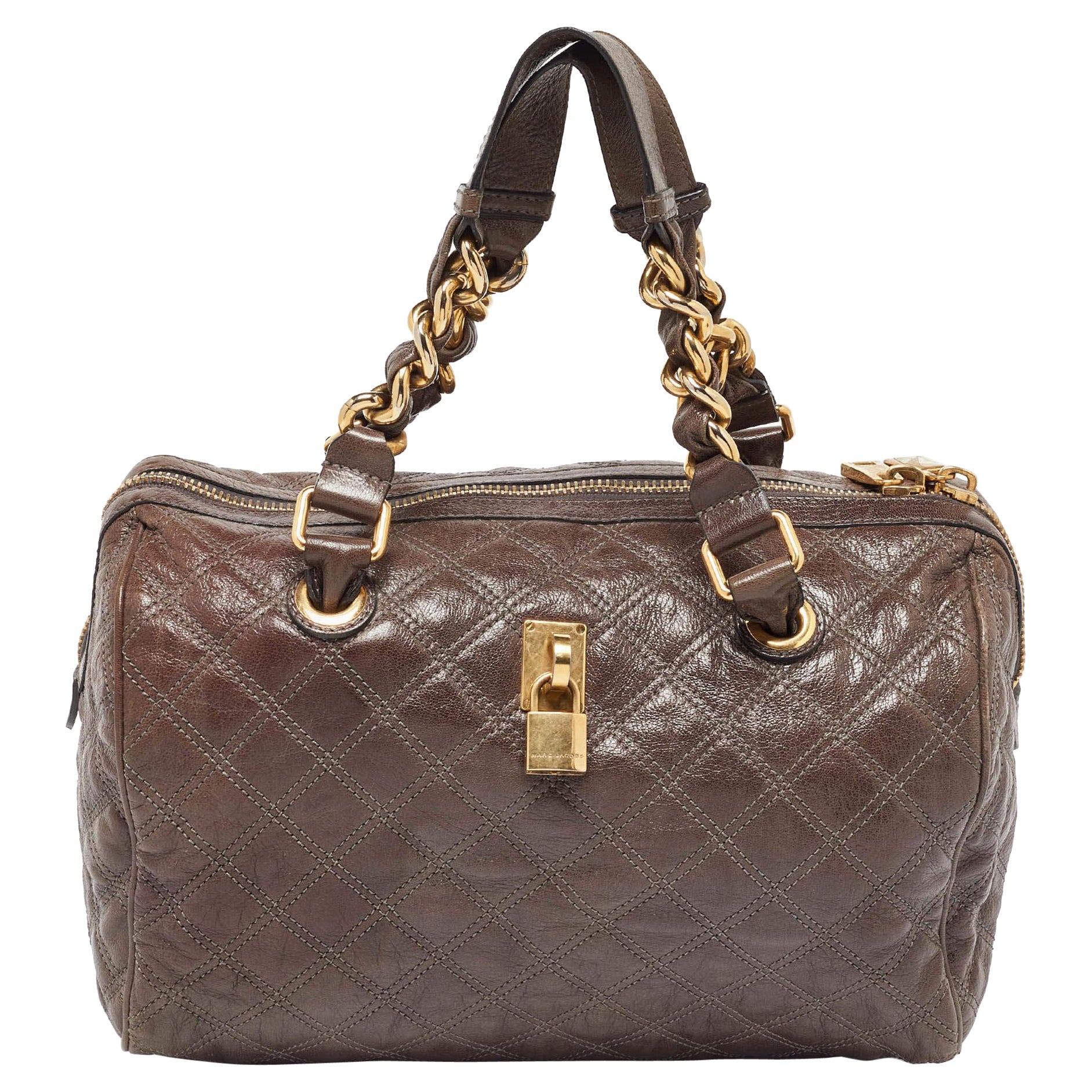 Marc Jacobs Bolso Westside Boston de piel acolchada beige en venta