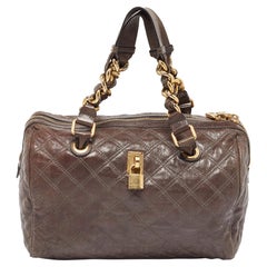 Marc Jacobs Beige Quilted Leather Westside Boston Bag