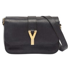 Saint Laurent Borsa a tracolla Ligne Y in pelle nera