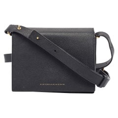 Used Victoria Beckham Black Leather Vanity Crossbody Bag