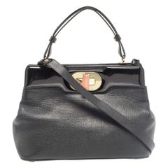Bvlgari Black Patent and Leather Isabella Rossellini Tote