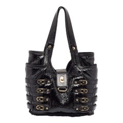 Jimmy Choo Schwarze Bree Tragetasche aus Lackleder