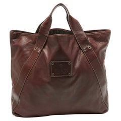 Gucci Brown Leather Shopper Tote