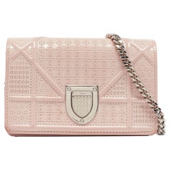 Dior Pink Micro Cannage Patent Leather Baby Diorama Chain Bag