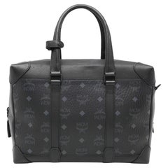 MCM Berlin Fourre-tout medium souple en toile et cuir Visetos noire