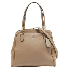 Coach Beige Leather and Suede Minetta Satchel