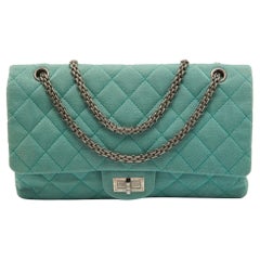 Chanel Light Green Jersey Classic 227 Reissue 2.55 Flap Bag