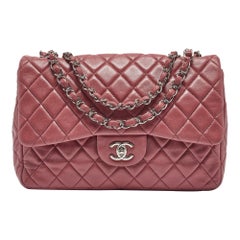 Chanel Pink Quilted Leather Jumbo Classic Single Flap Bag