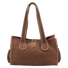 Aigner - Tote con nappe in camoscio marrone