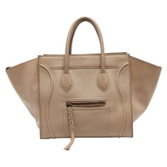 Celine Beige Leather Medium Phantom Luggage Tote