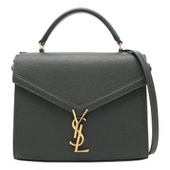 Saint Laurent Green Leather Cassandra Top Handle Bag