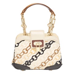 Louis Vuitton Black/Beige Velvet Chains Dolly Bag