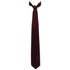 Borsalino Red Green flower Silk tie