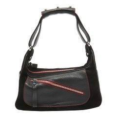 Tod's by Ferrari Schwarz/Rotes Leder und Wildleder Micky Hobo aus Schwarz