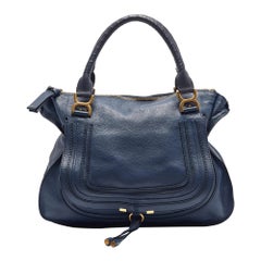 Chloe Blue Leather Large Marcie Satchel