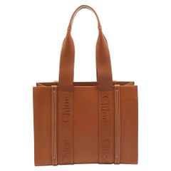 Chloe Caramel Leather Medium Woody Tote