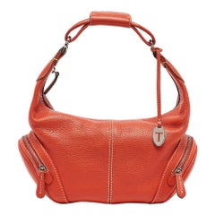 Tod's Orange Leather Charlotte Hobo