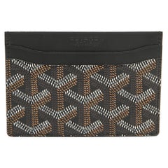 Portacarte Saint Sulpice in tela rivestita e pelle Goyard nero