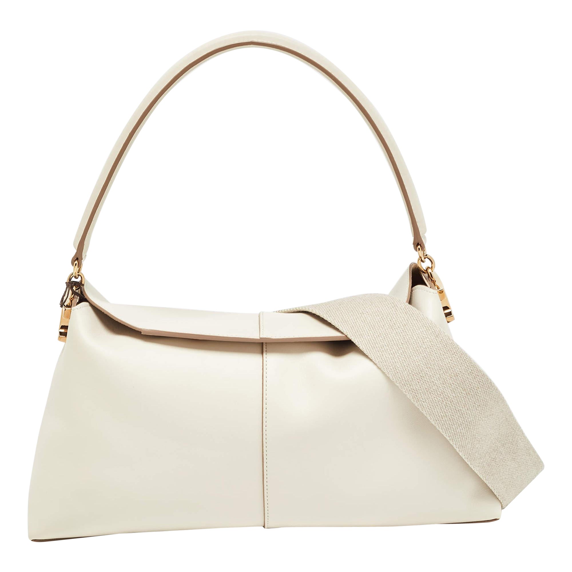 Tod's Off White Leather Small T Case Shoulder Bag