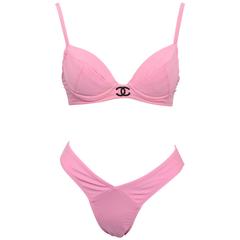 Retro Chanel 1995 Pink Bikini with CC