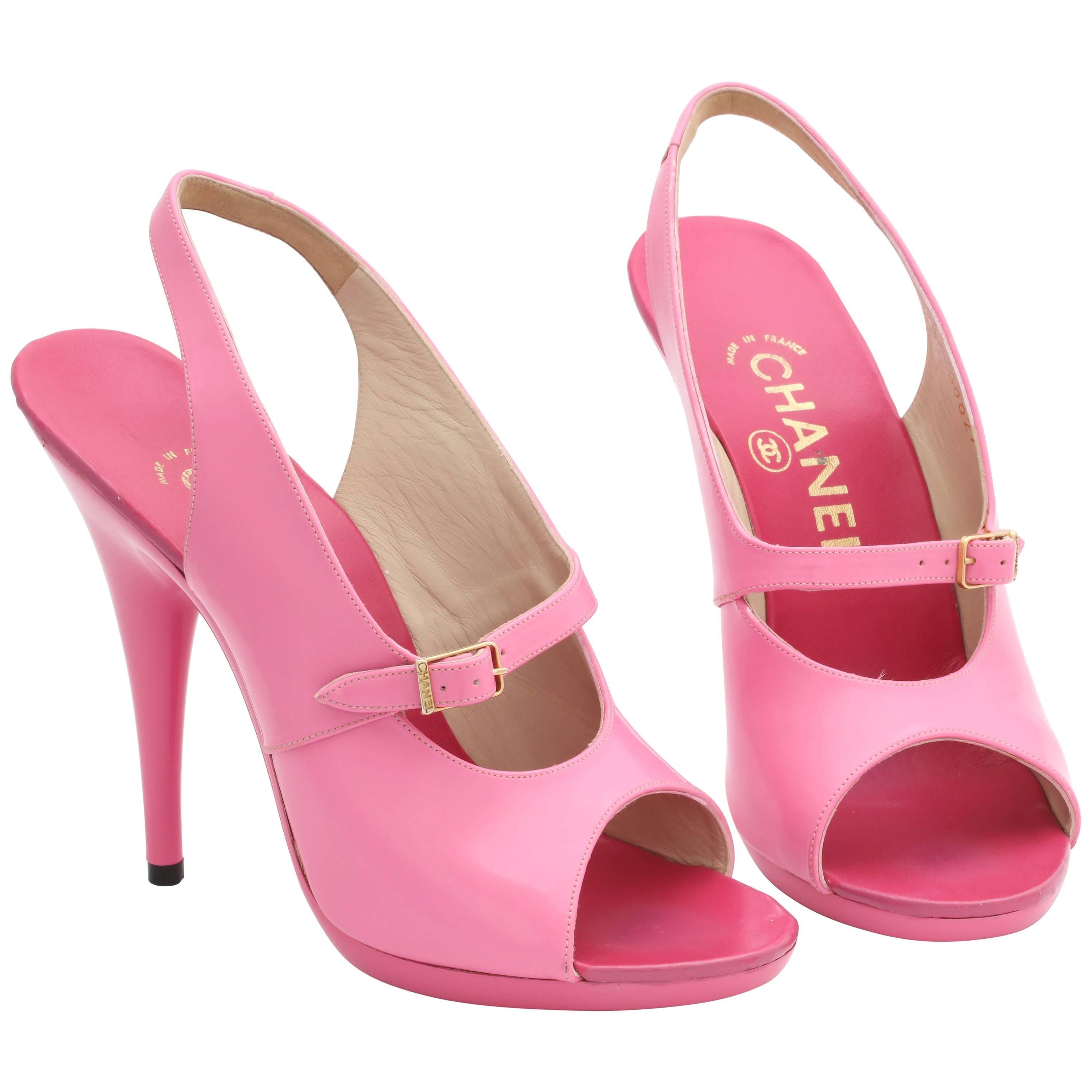 Chanel Vintage Pink Sandal Shoes, 1995 