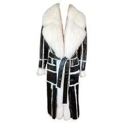 Roberto Cavalli Pre-Fall 2015 Laufsteg Leder & Fuchs Pelz Gürtel Jacke Mantel