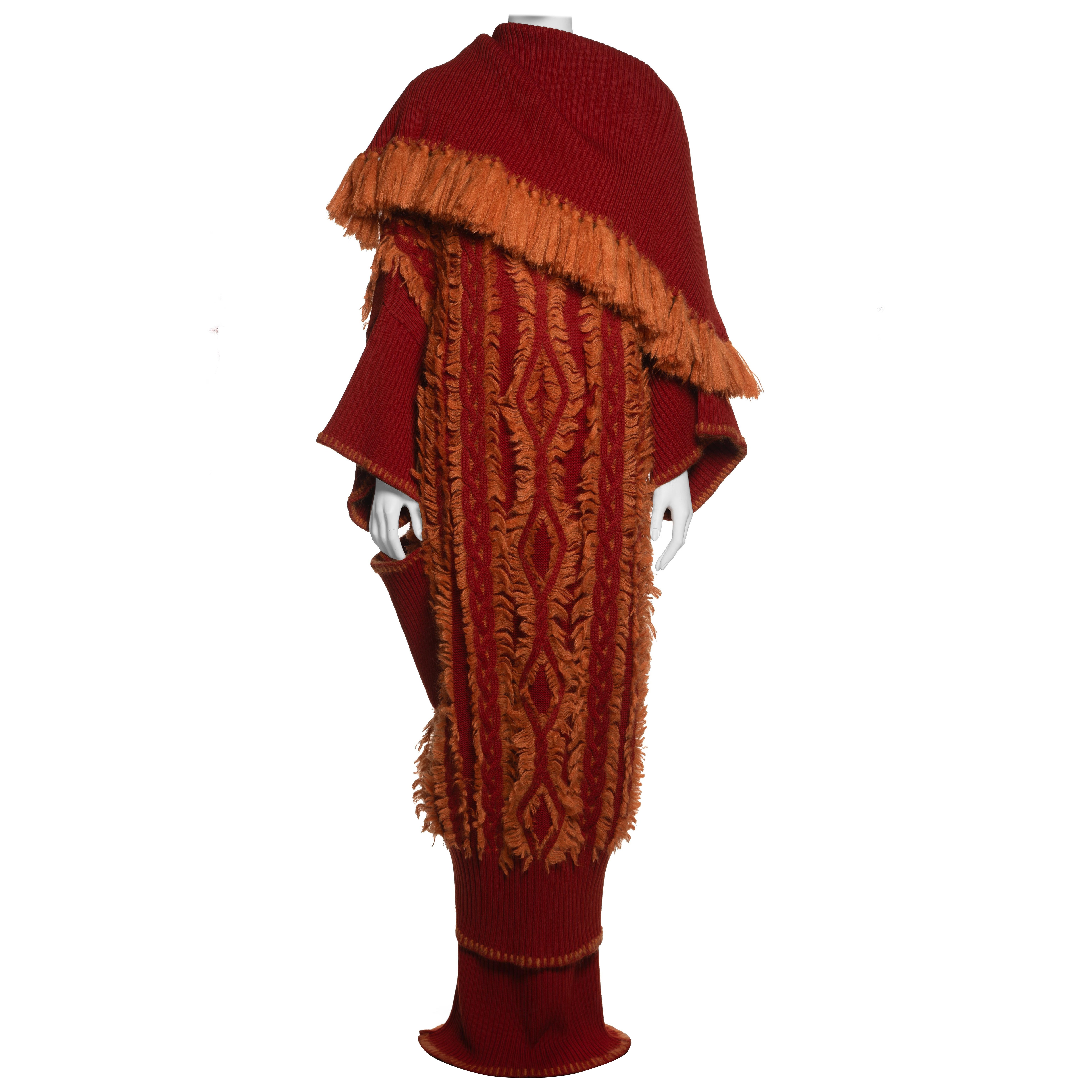 Christian Dior by John Galliano Knitted Wool Coat and Skirt Ensemble, FW 1999 For Sale