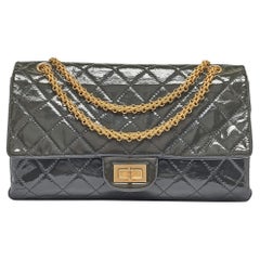 Chanel Gris Quilted Aged Patent Leather Classic 227 Reissue 2.55 Flap Bag