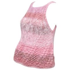 1970's Joan Vass Hand Knitted Angora Trapeze Tank Top Sweater