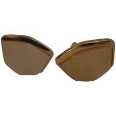 1980s Gold tone stone Cufflink 6